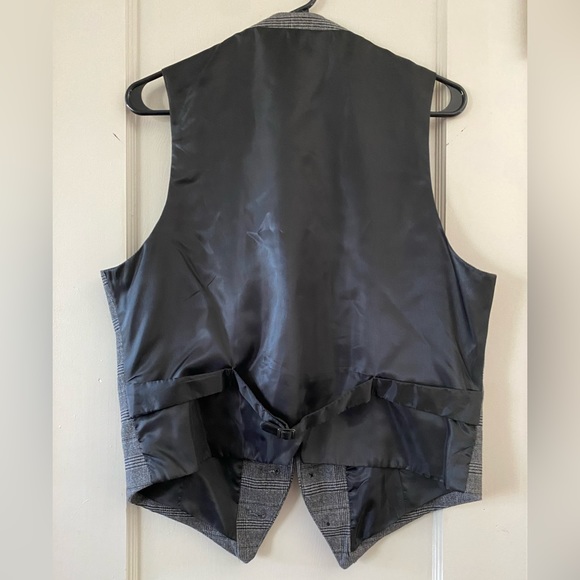 Goodfellow 4-Pocket Formal Men’s Vest Dark Grey Plaid Size M - Picture 2 of 3